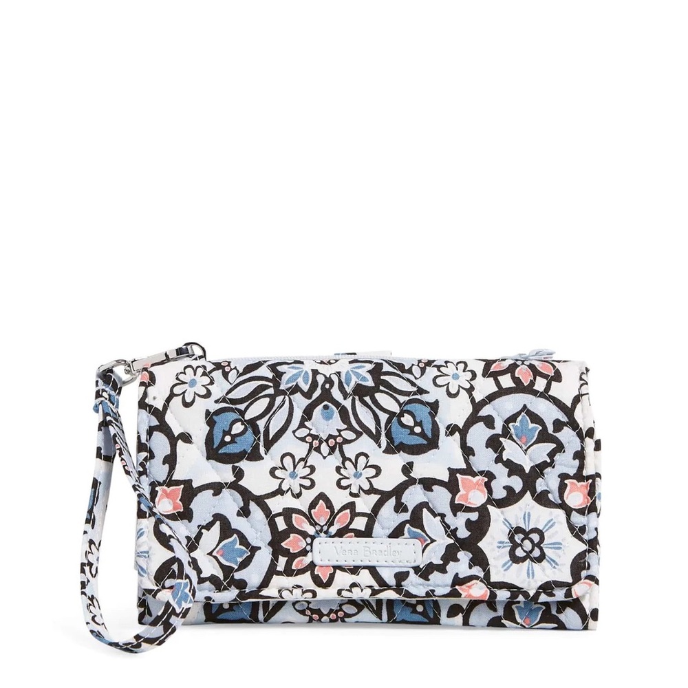 Vera Bradley RFID Smartphone Wristlet Wallet Cotton in Lisbon Medallion NWT